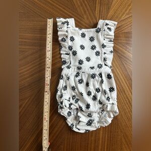Cat & Jack Baby Romper with Black Floral Design
